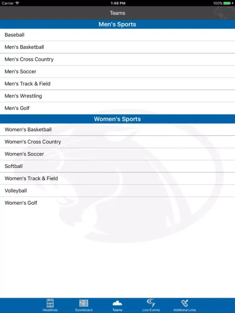 York College Athletics iPad  Ekran Görüntüleri