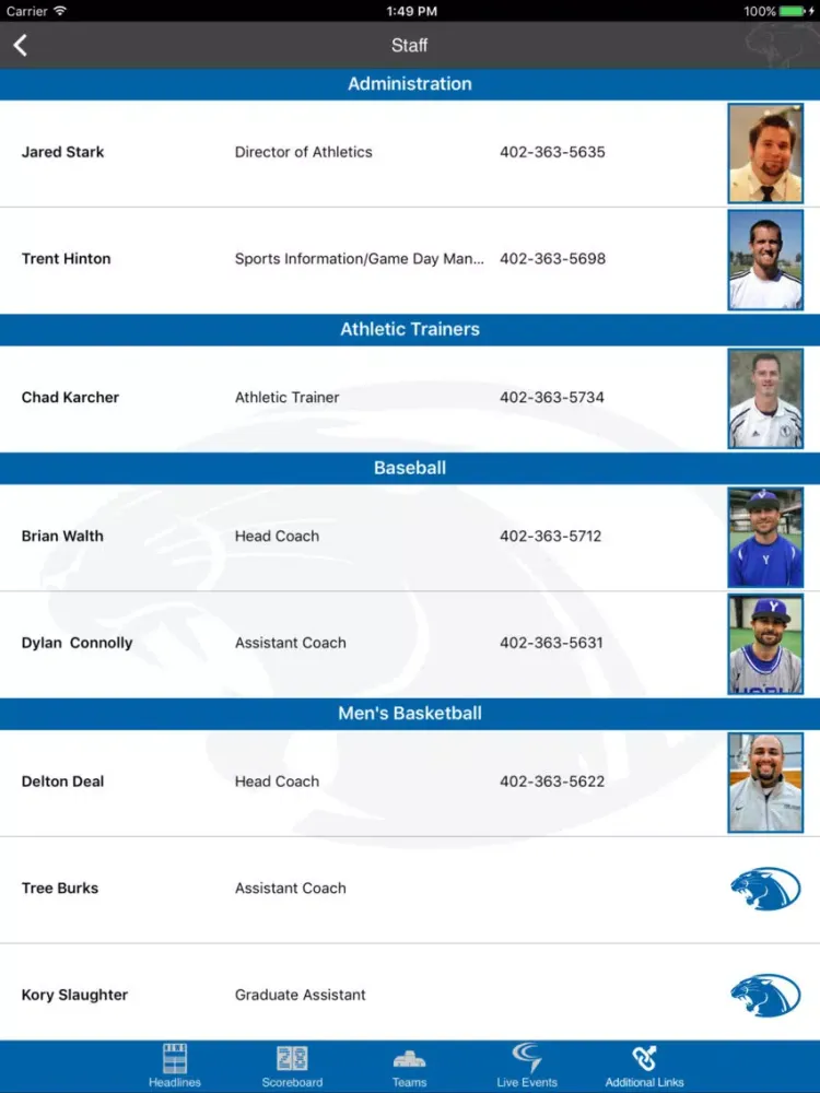 York College Athletics iPad  Ekran Görüntüleri
