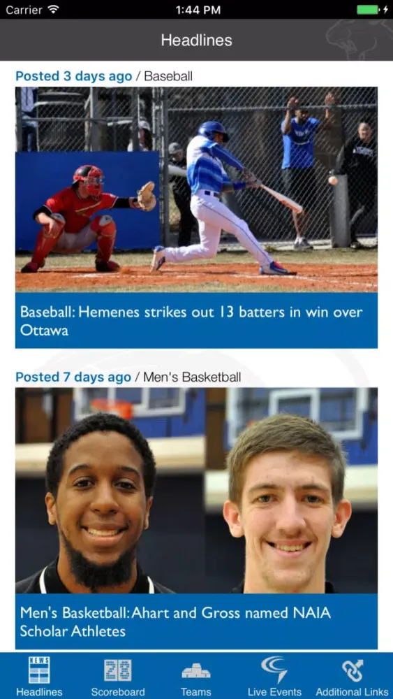 York College Athletics Ekran Görüntüleri