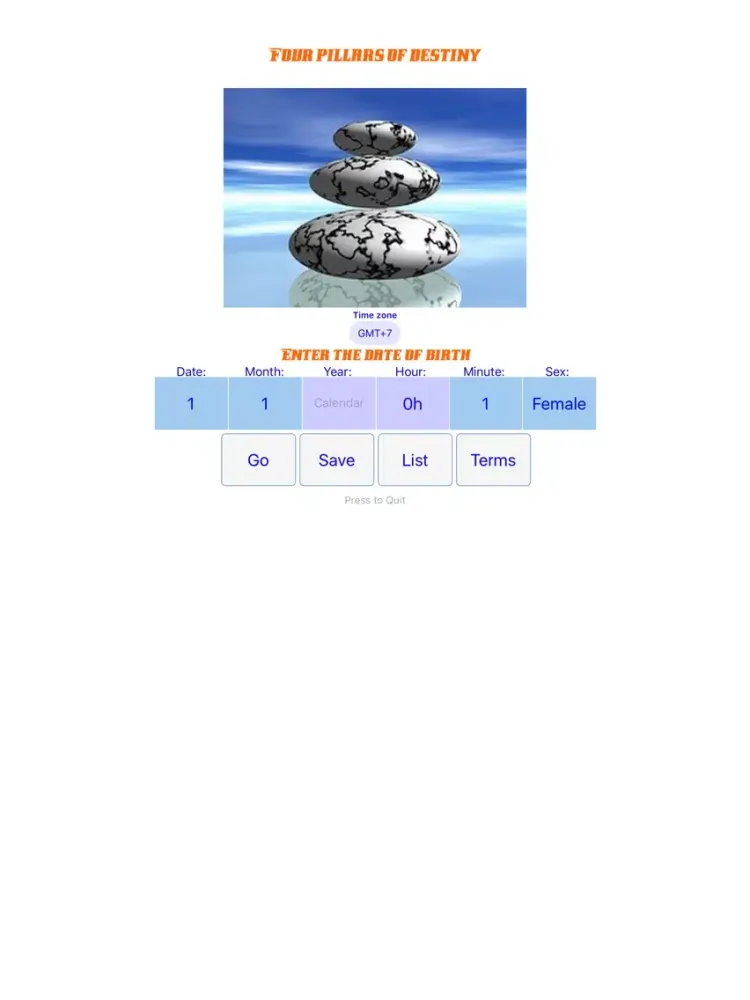 Tangkapan skrin Bazi Calculator iPad 