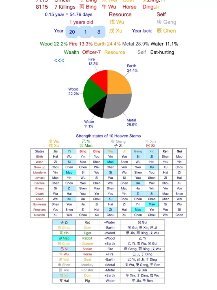 Tangkapan skrin Bazi Calculator iPad 