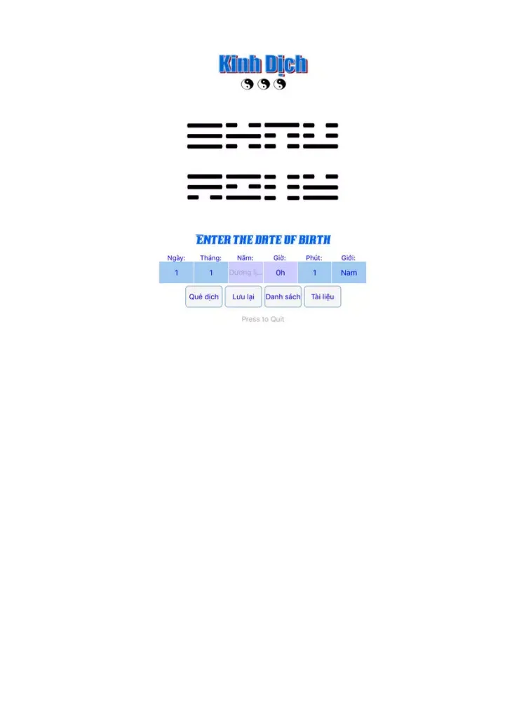 Kinh Dịch toán mệnh iPad  스크린샷