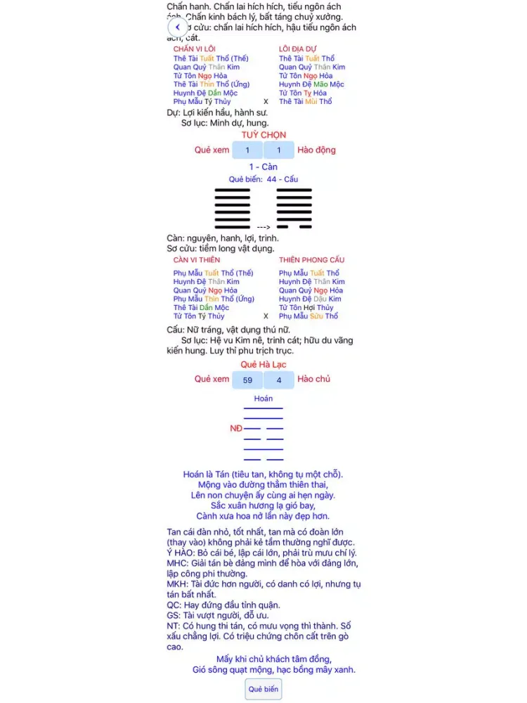 Kinh Dịch toán mệnh iPad  스크린샷