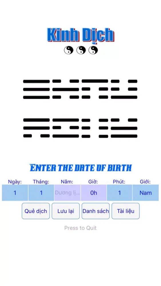 Kinh Dịch toán mệnh 스크린샷