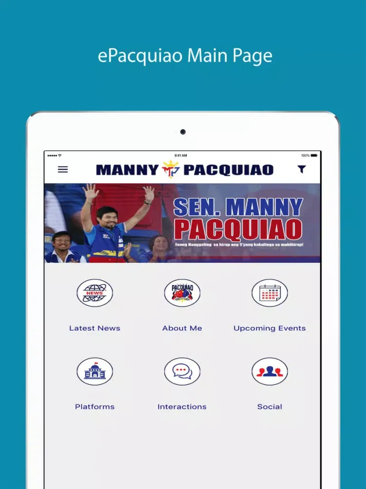 ePacquiao iPad 應用截圖