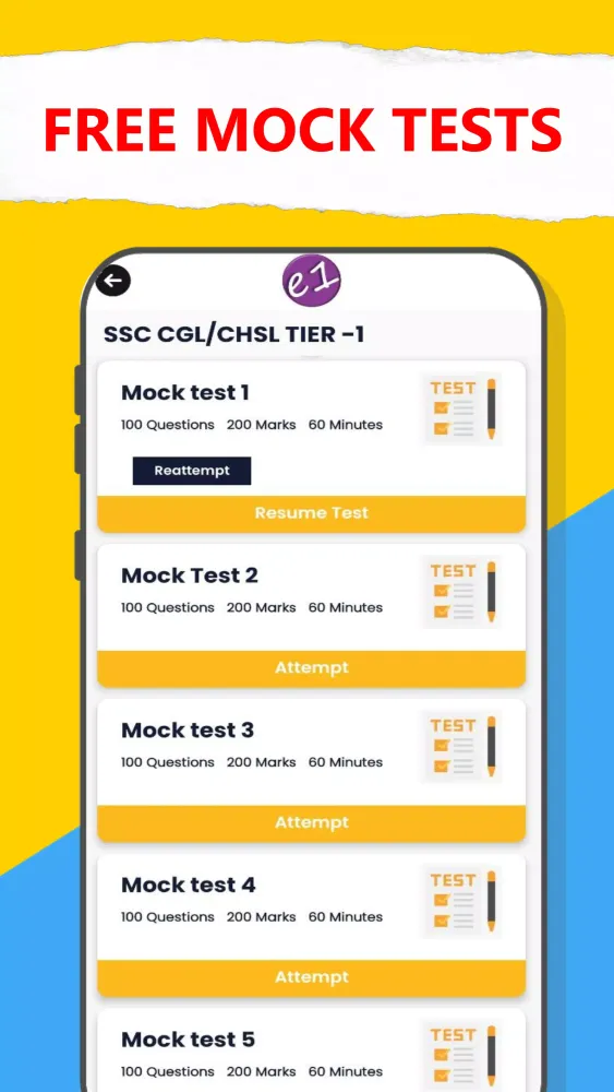 e1 coaching center (SSC exams) Screenshots