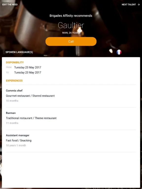ภาพหน้าจอของ Brigades Affinity - Jobs in catering industry iPad