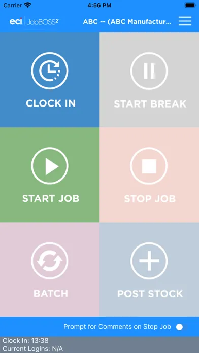 Capturas de tela do JobBoss²  Employee DC