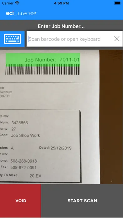 Capturas de tela do JobBoss²  Employee DC
