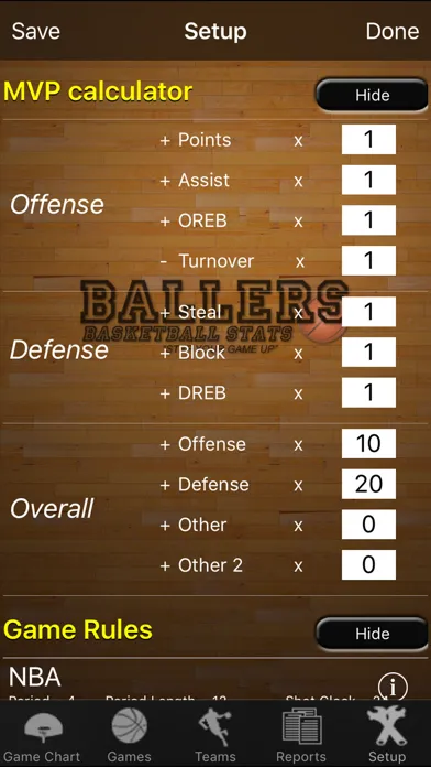 Ballers Basketball Stats應用截圖