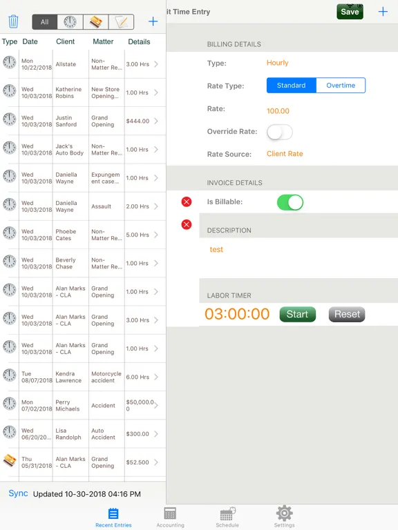 صور Time and Billing by eBillity iPad 