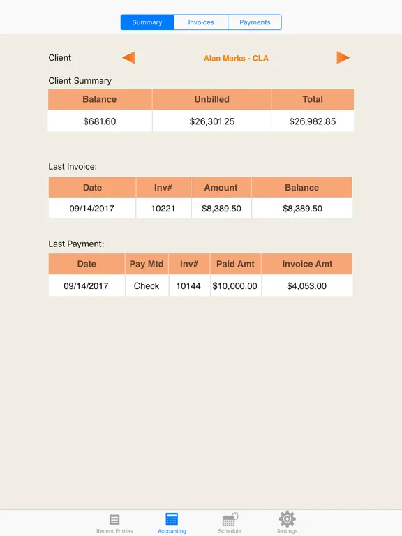 صور Time and Billing by eBillity iPad 