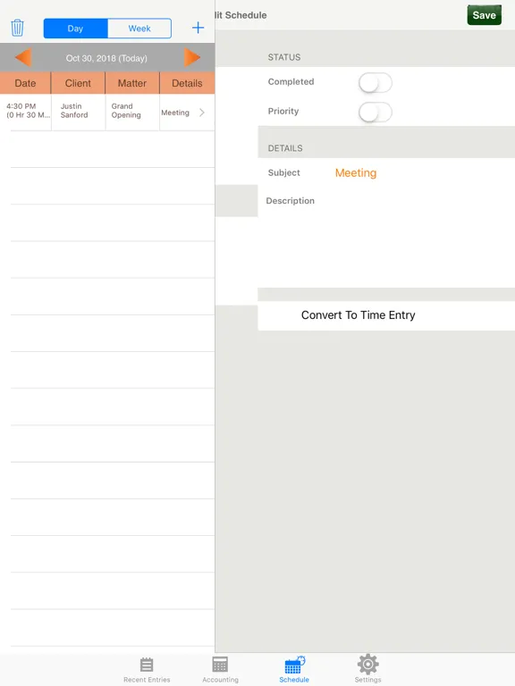 صور Time and Billing by eBillity iPad 