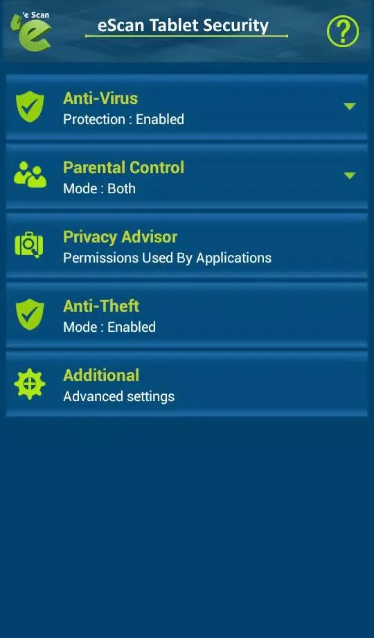 Скриншоты eScan Tablet Security