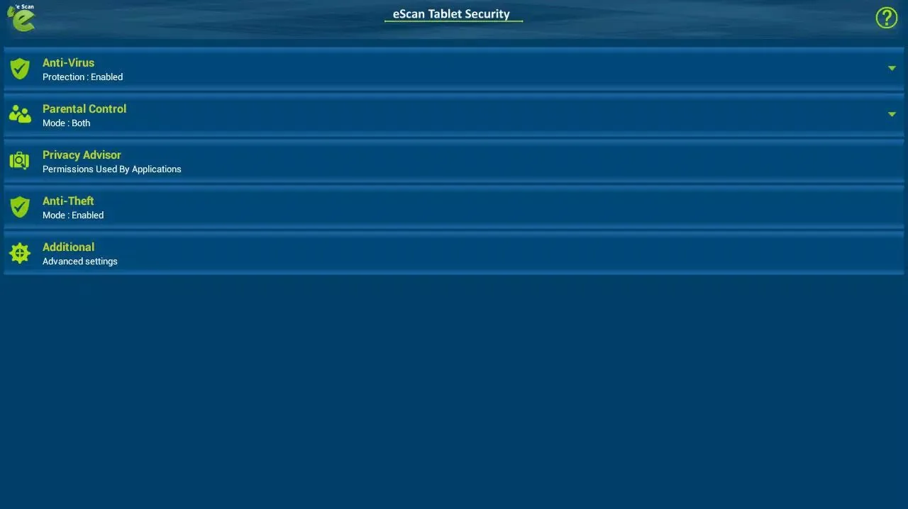 Скриншоты eScan Tablet Security
