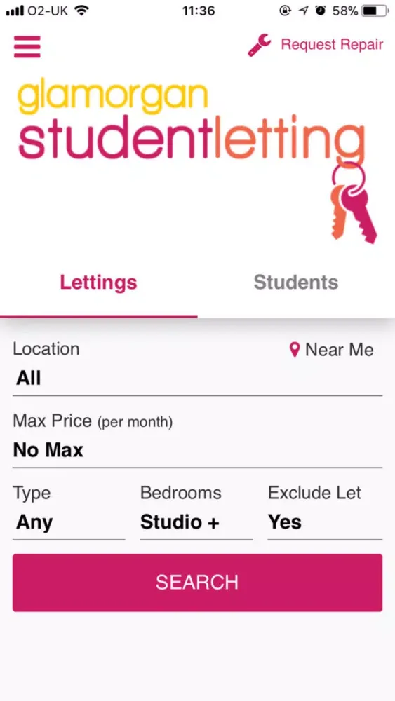 ภาพหน้าจอของ Glamorgan Student Letting
