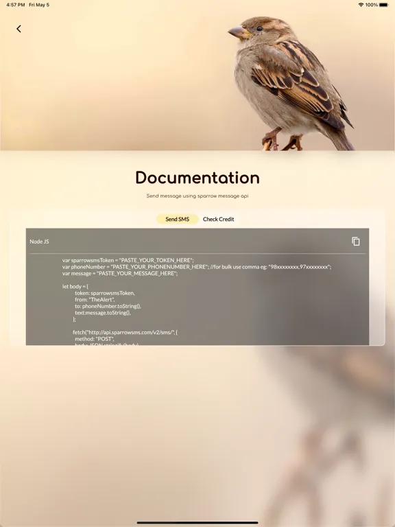 Sparrow sms iPad  Screenshots