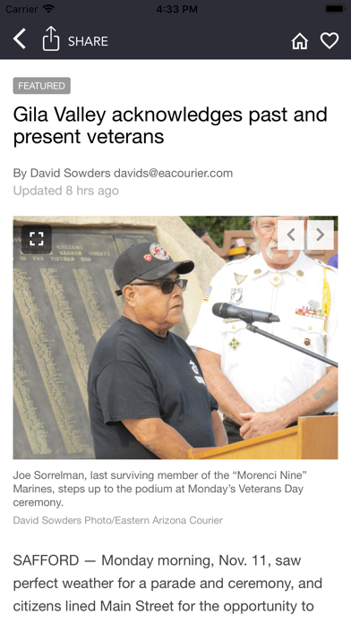 Screenshot di Eastern Arizona Courier