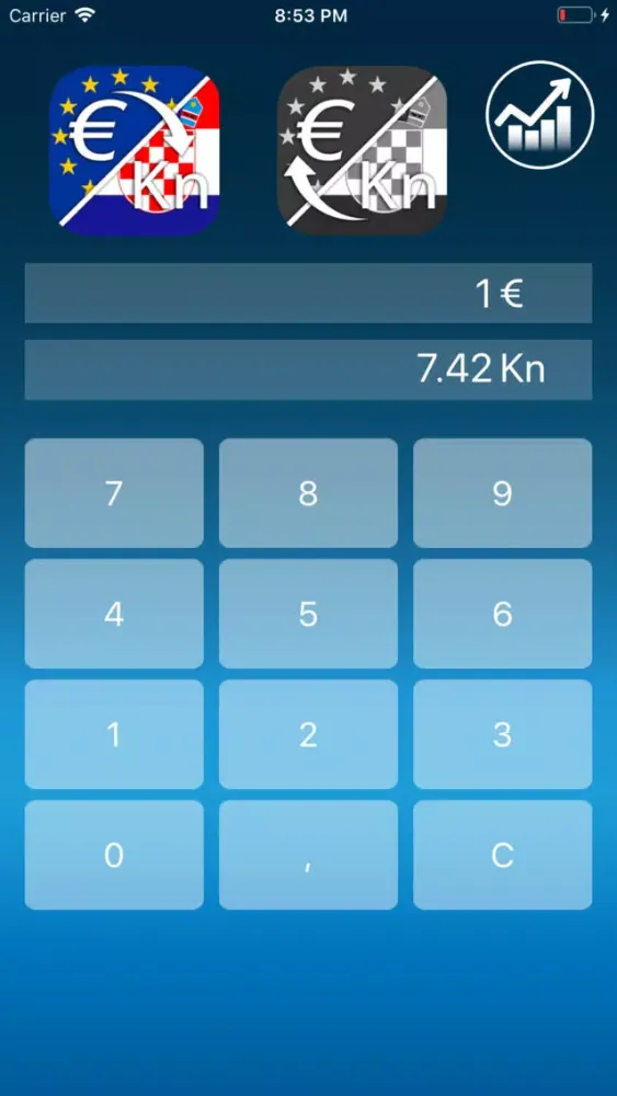 Croatian kuna Euro converter स्क्रीनशॉट