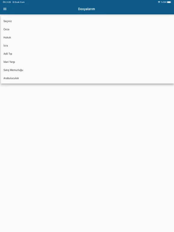 Screenshot di e-Adalet Vatandaş iPad 