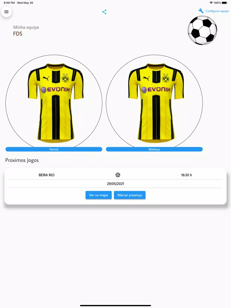 Tangkapan layar Vem pro fut iPad 