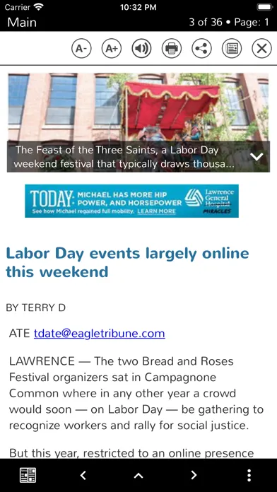 The Eagle Tribune 스크린샷
