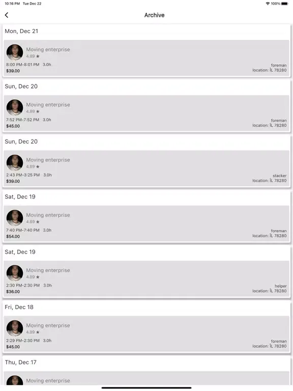 MoverUp for movers iPad  Ekran Görüntüleri
