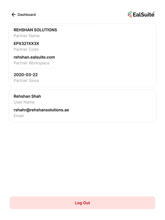 EalSuite - Partner Console iPad  Ekran Görüntüleri