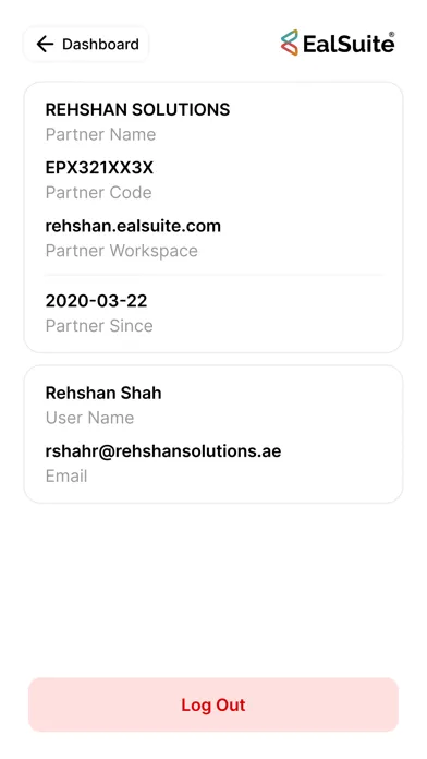 EalSuite - Partner Console Ekran Görüntüleri