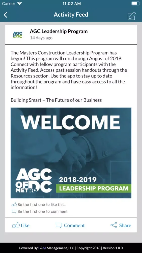 Ảnh chụp màn hình của AGC of DC Leadership Program