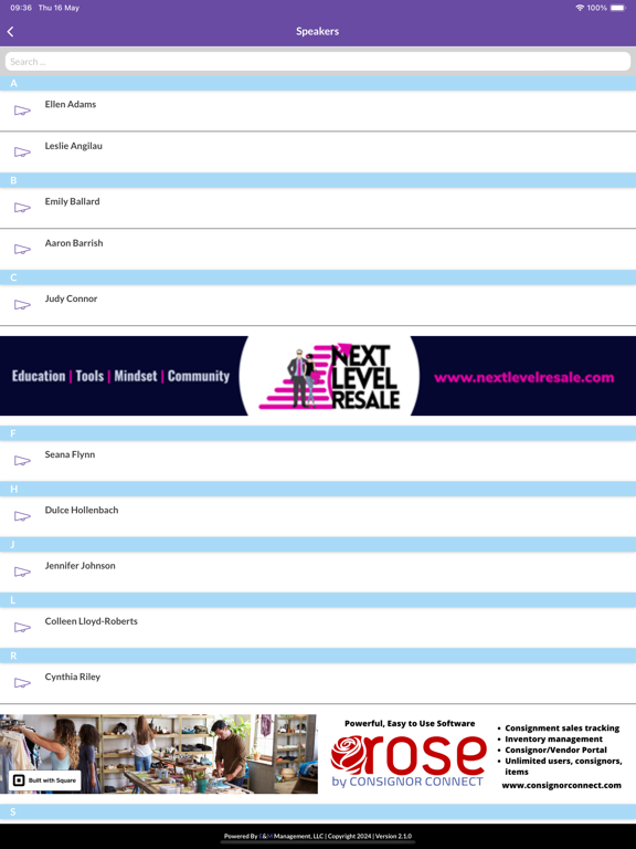 NARTS Conference iPad  Screenshots