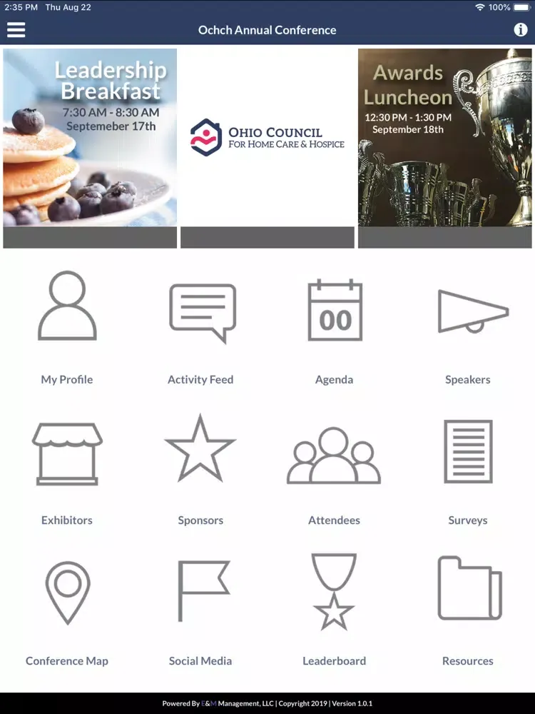 Capturas de tela do OCHCH Annual Conference iPad 