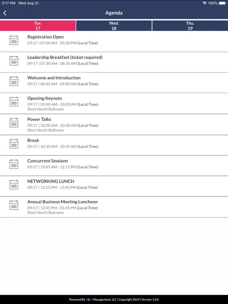 Capturas de tela do OCHCH Annual Conference iPad 