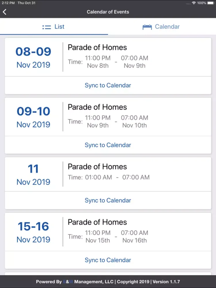 Tangkapan skrin Birmingham Parade of Homes iPad 