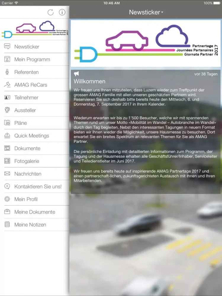 Tangkapan layar AMAG iPad 