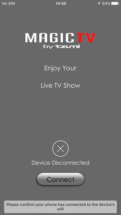 Tangkapan skrin Tzumi MagicTV