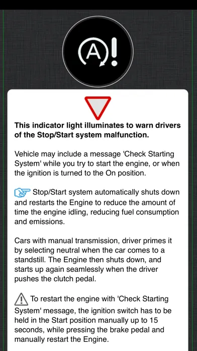 ภาพหน้าจอของ Land Rover Warning Lights Info