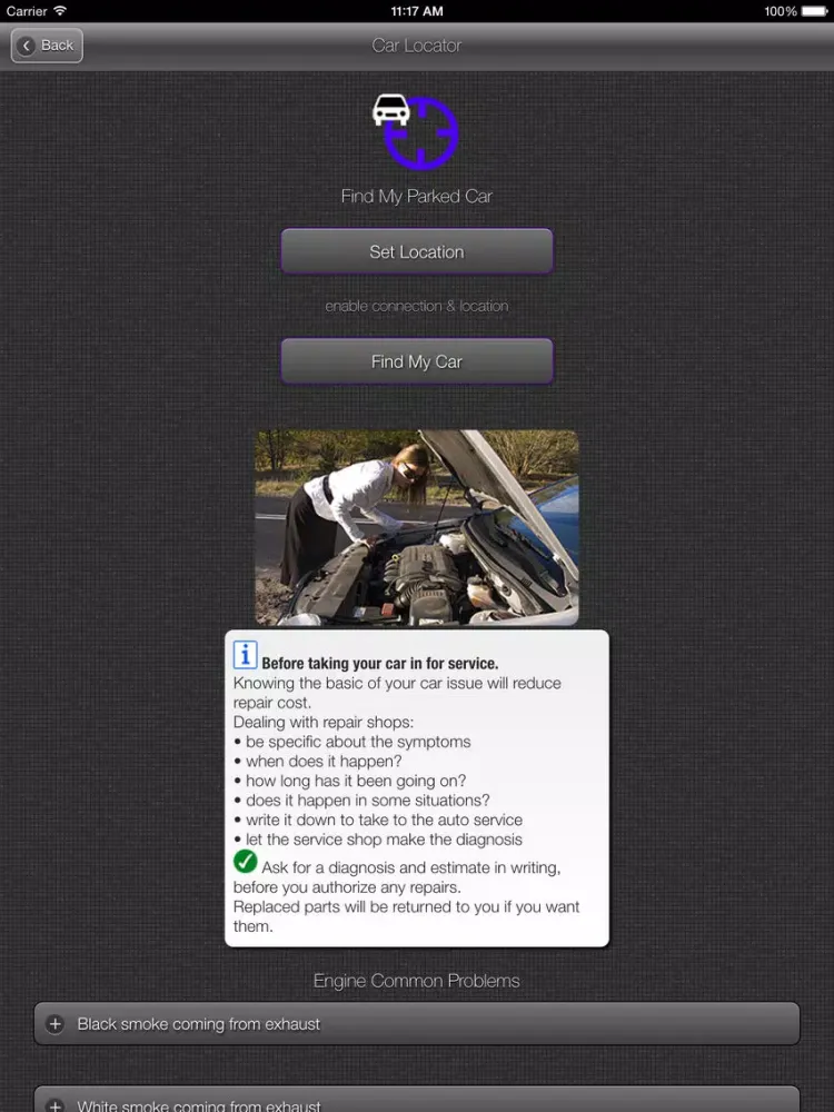App for Mercedes Cars - Mercedes Warning Lights & Road Assistance - Car Locator iPad 应用截图