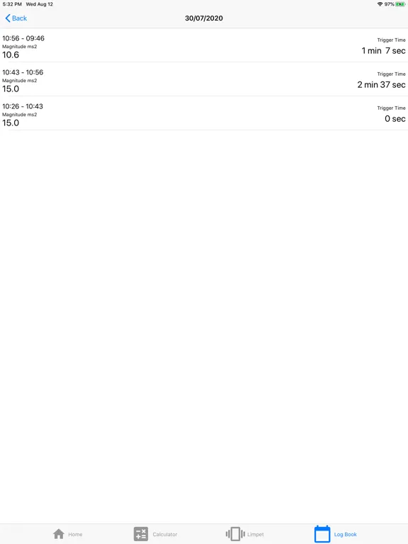 Tangkapan skrin HAV Calculator iPad 