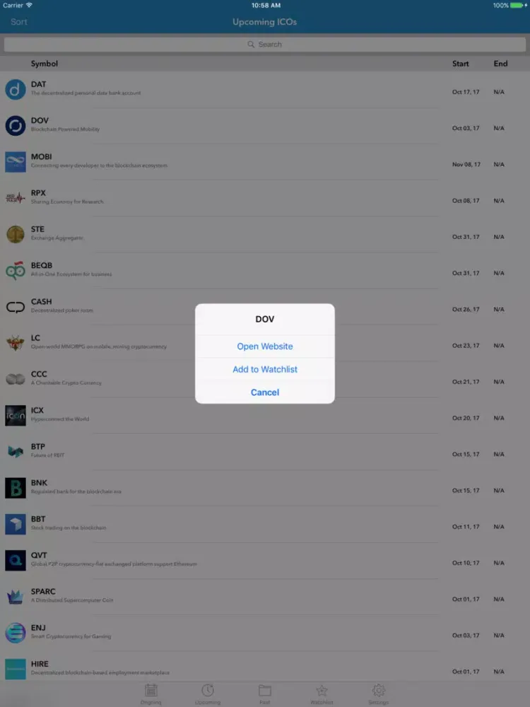 ภาพหน้าจอของ ICO Calendar iPad 
