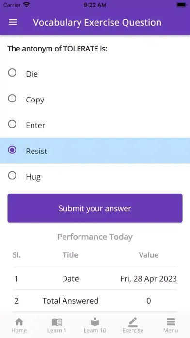 MBA Admission Vocabulary Ekran Görüntüleri