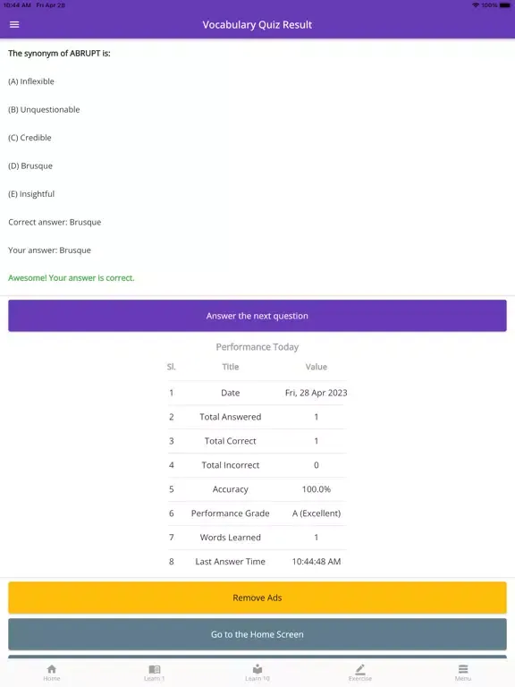 MBA Admission Vocabulary Ekran Görüntüleri