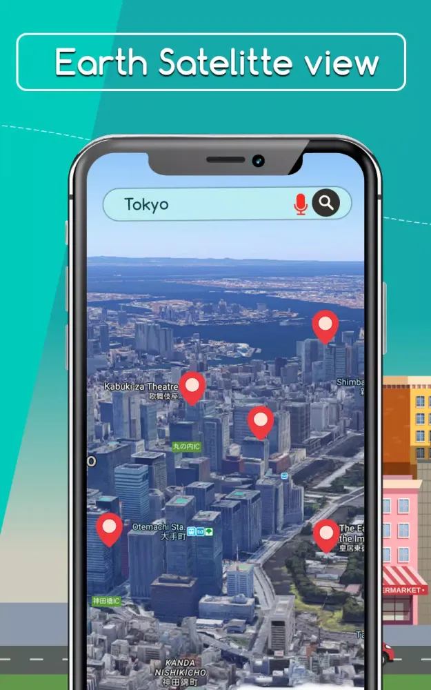 Captures d'écran de GPS Live Navigation-Earth Maps