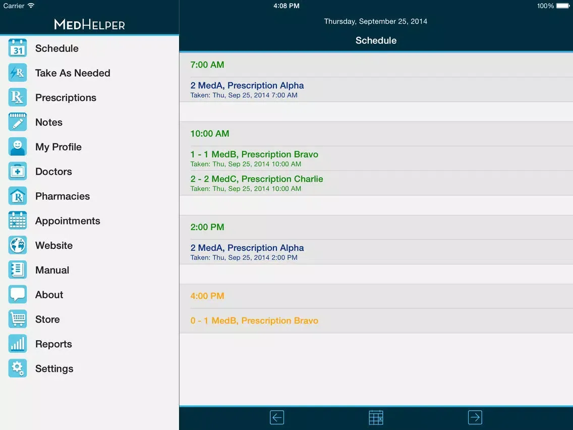 Capturas de pantalla de Med Helper – Pill Reminder and Medication Tracker iPad 