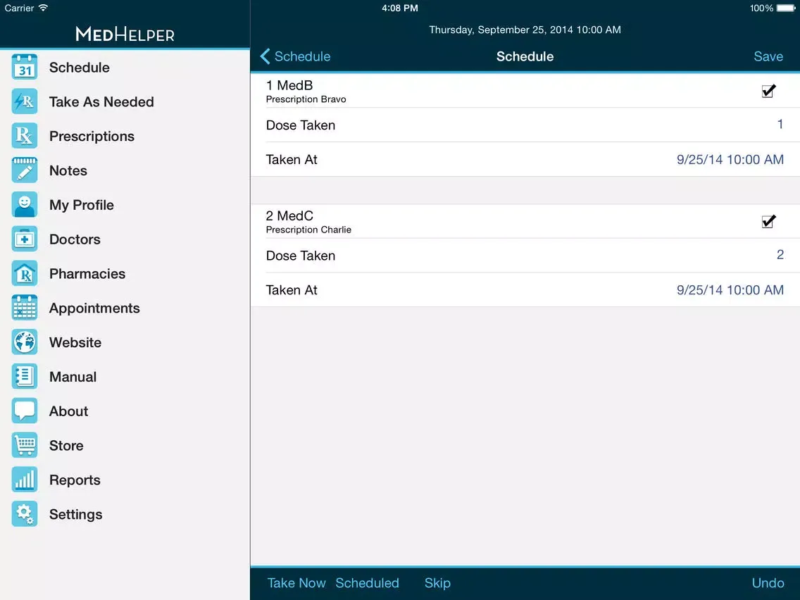 Capturas de pantalla de Med Helper – Pill Reminder and Medication Tracker iPad 
