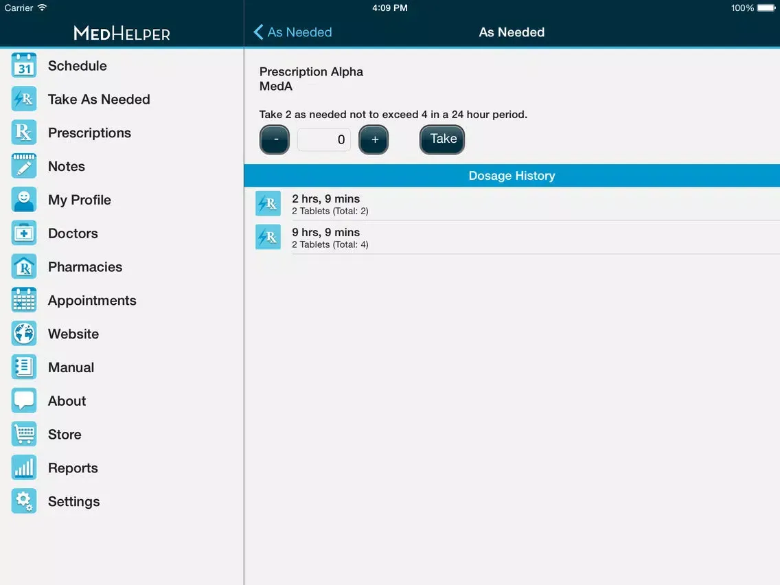 Capturas de pantalla de Med Helper – Pill Reminder and Medication Tracker iPad 