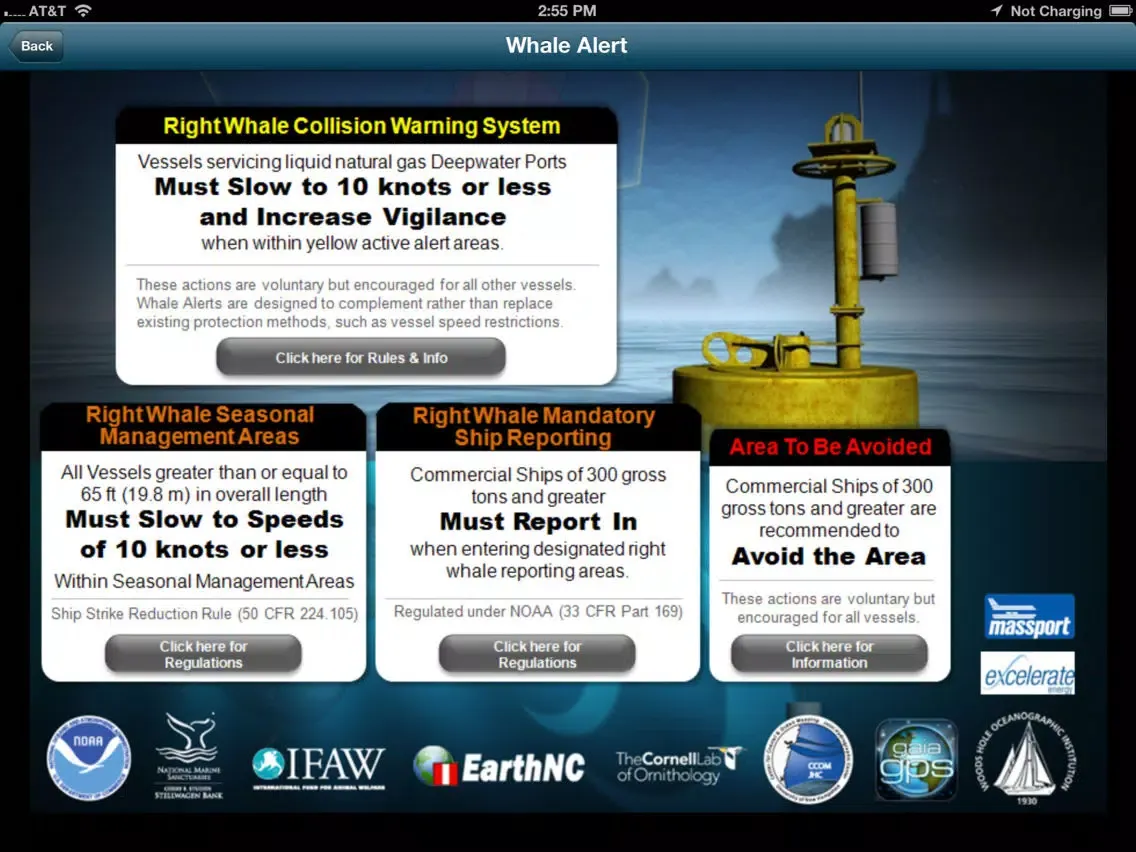 Zrzuty ekranu Whale Alert - Ship Strike Reduction for Right Whales iPad 