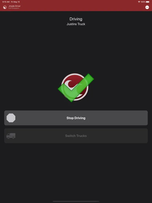 Tangkapan skrin FleetWatcher Driver iPad 