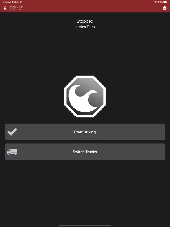 Tangkapan skrin FleetWatcher Driver iPad 