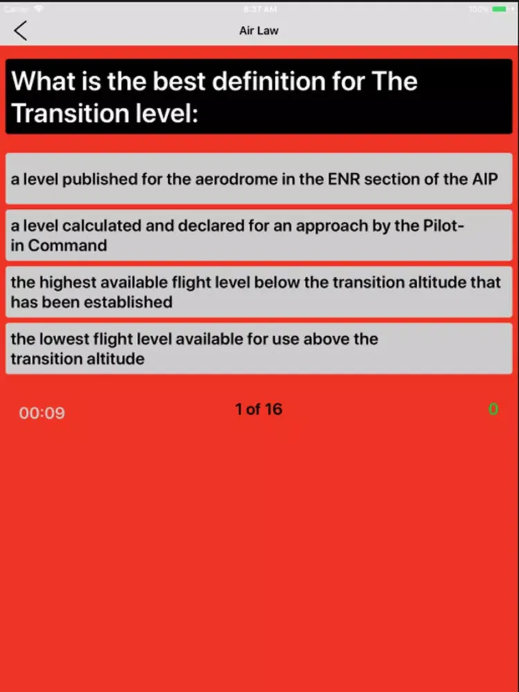 Capturas de tela do EASA PPL Exams iPad 